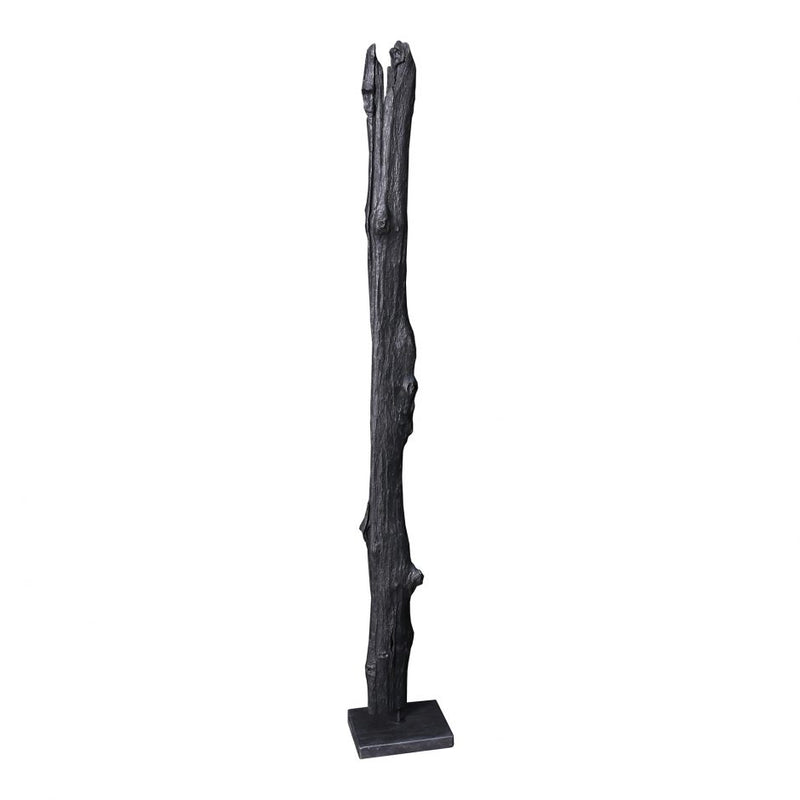 Tall Teak Wood Sculpture Weathered Grey