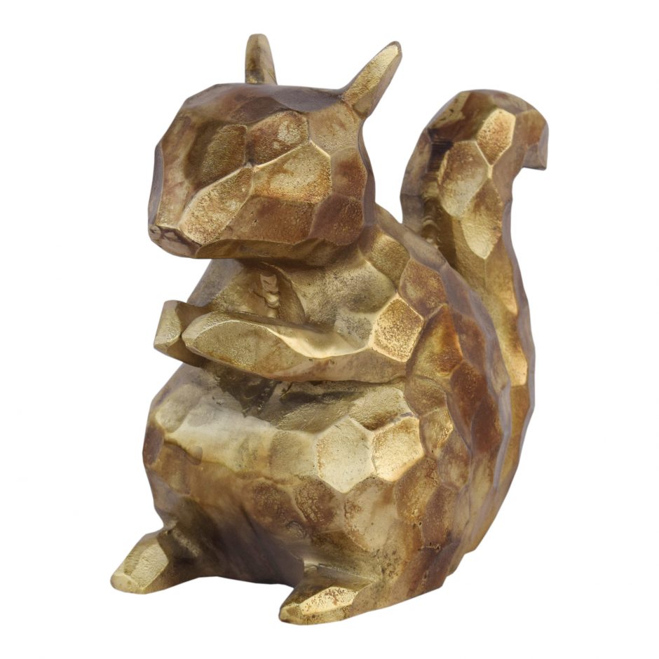 Golden Squirrel Sculpture