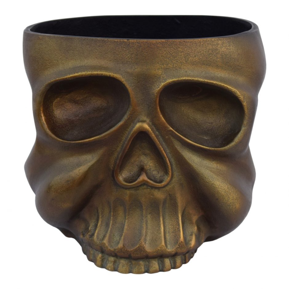 Metal Skull Planter