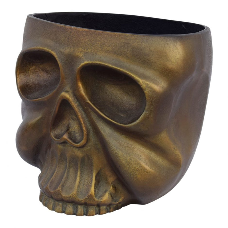 Metal Skull Planter