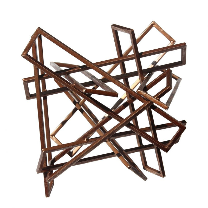 Tangled Rectangles  Sculpture Gold Large