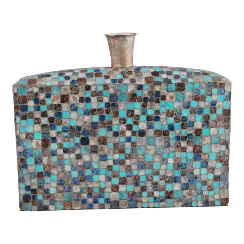 Azul Mosaic Vase Low