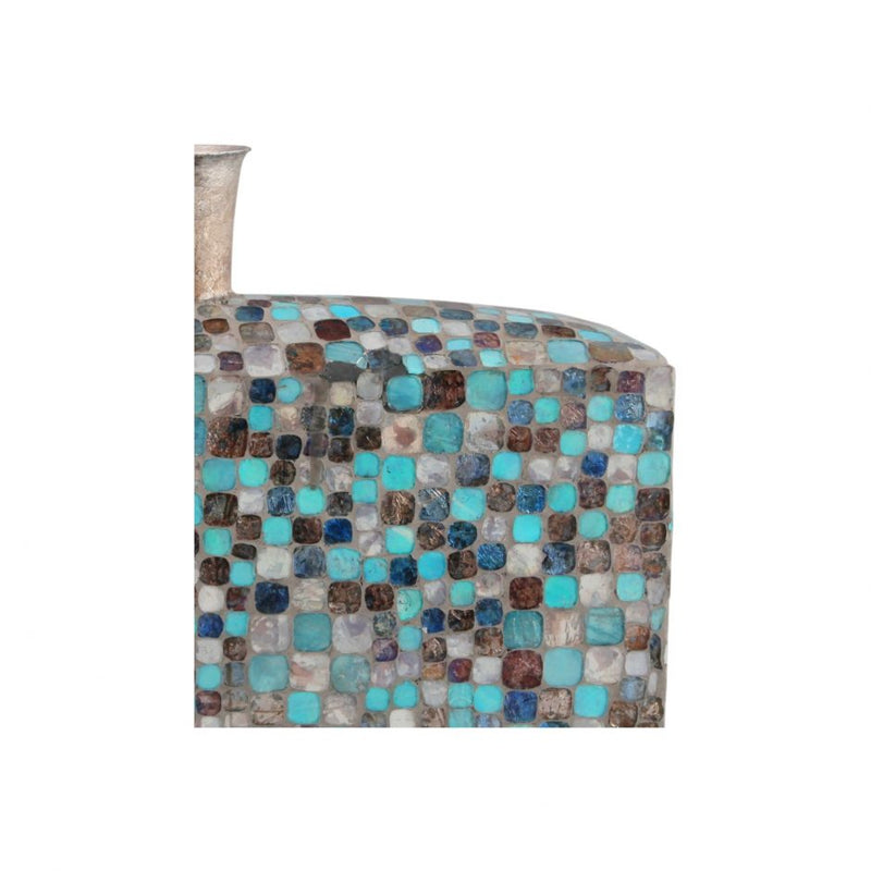 Azul Mosaic Vase Low