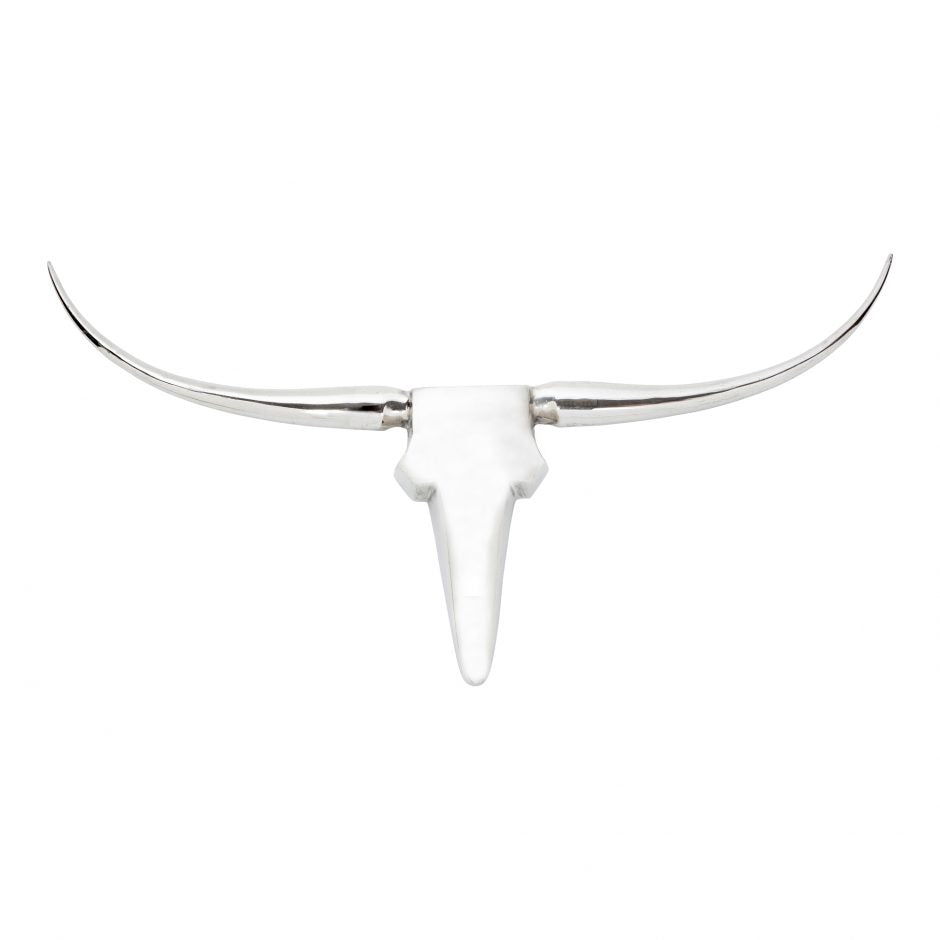 Longhorn Wall Decor Large Silver