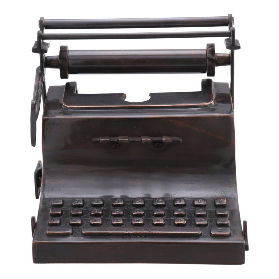 Typewriter Sculpture Antique Copper