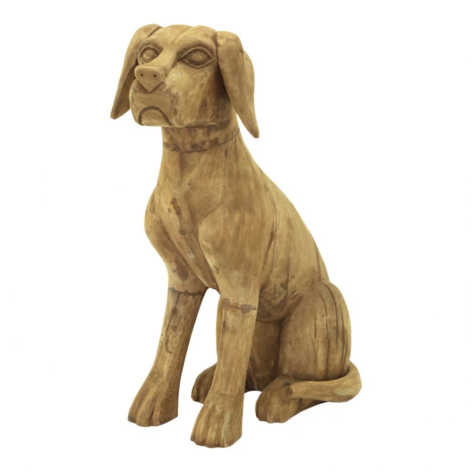 Wooden Sitting Dog