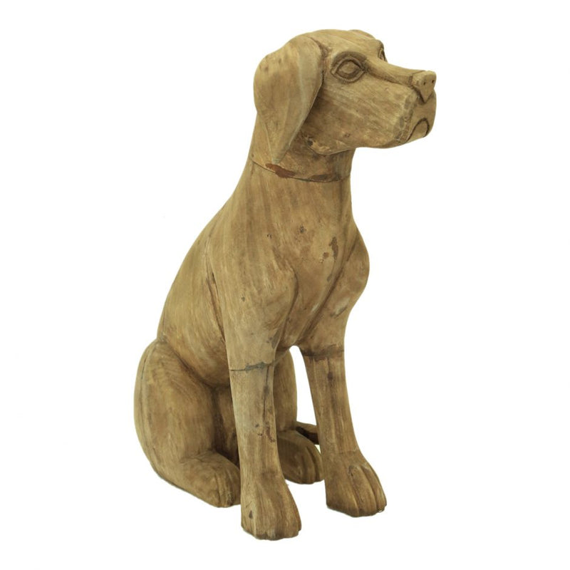 Wooden Sitting Dog