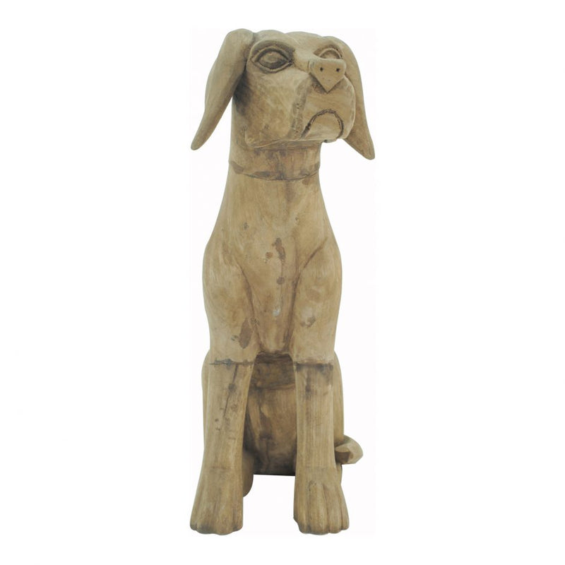 Wooden Sitting Dog